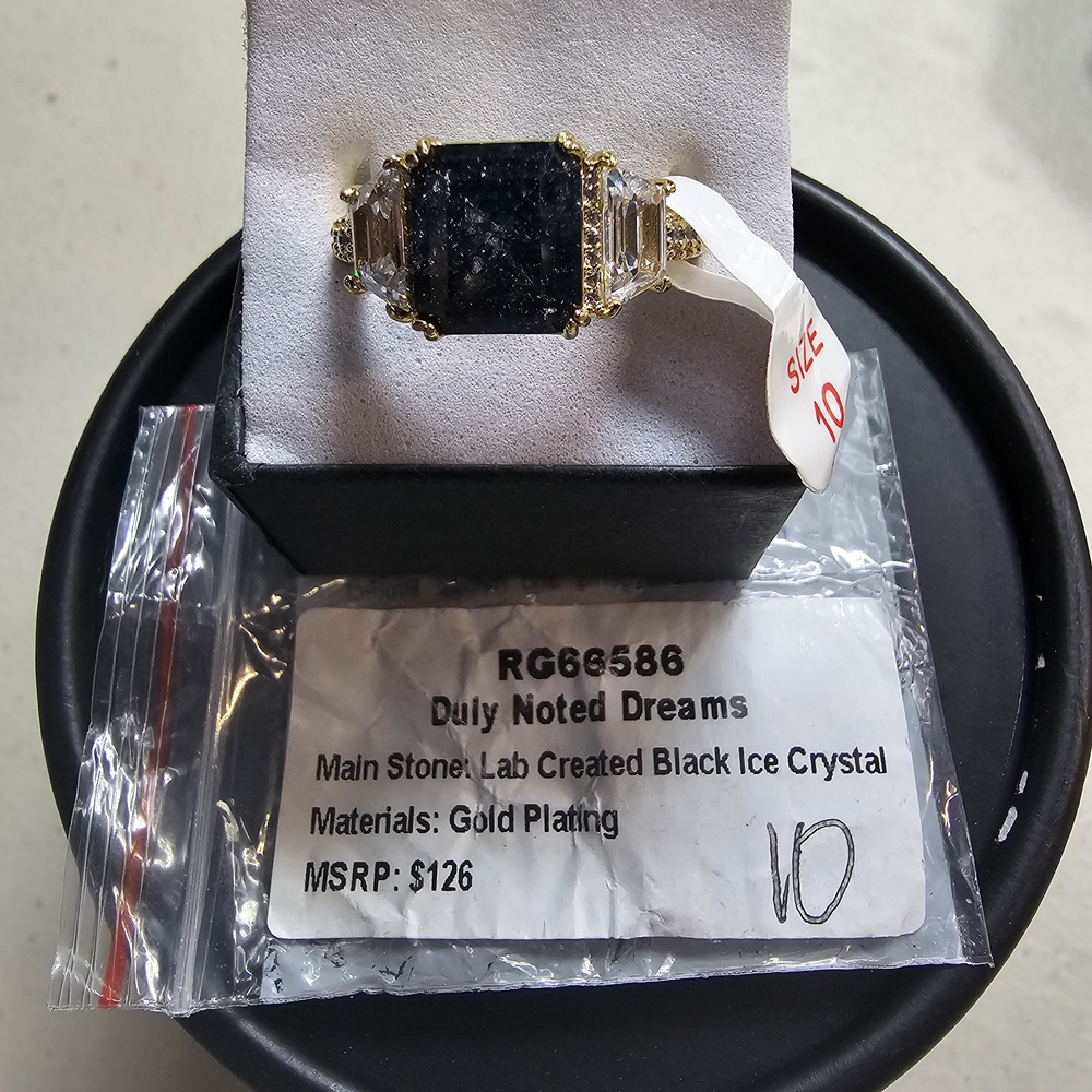 Bomb Party - Duly Noted Dreams (Size 10) Black Ice Crystal On Gold